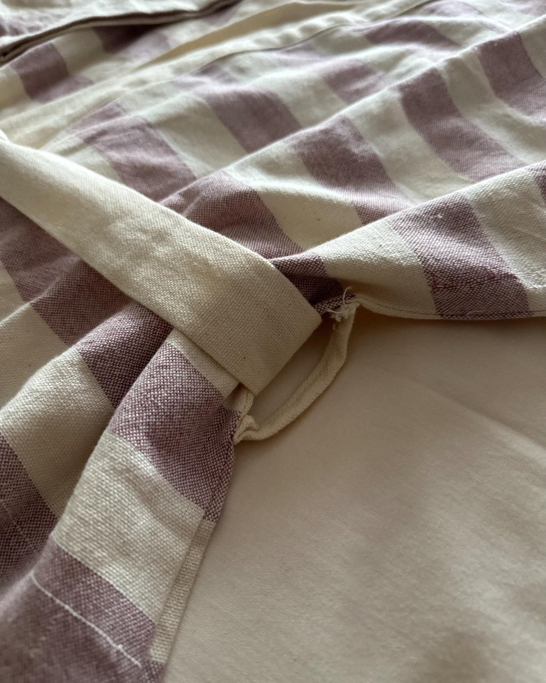 %100 PAMUKLU ŞİLE BEZİ GELENEKSEL EL DOKUMASI KİMONO BORNOZ – Pembe / Krem (95 cm)