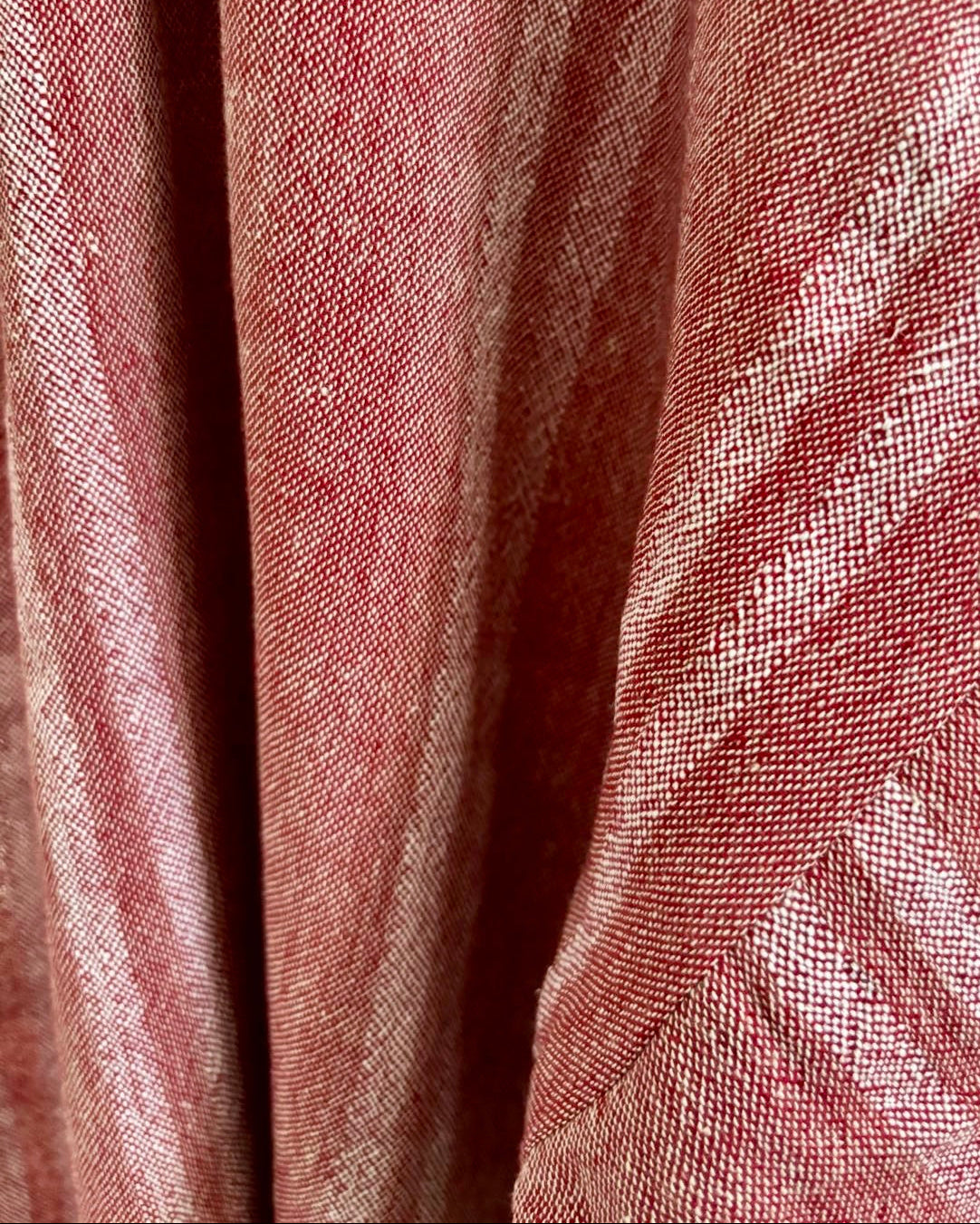 %100 Pamuk Şile Bezi El Dokuması Kimono Bornoz – Kırmızı (108 cm)
